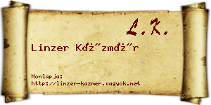 Linzer Kázmér névjegykártya